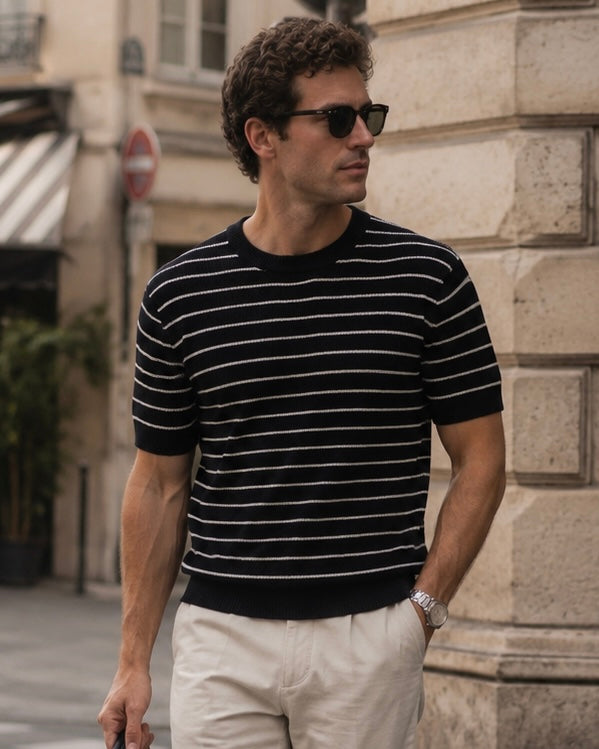 T-Shirt MANUEL Marino + Crema